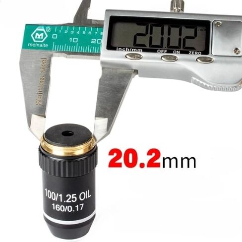 Biological Microscope 100X Oil High Power Objective Lens 195 Achromatic Microscope Accessories RMS 20.2mm Standard Thread for Biological Microscope in Kuwait