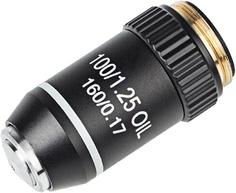Biological Microscope 100X Oil High Power Objective Lens 195 Achromatic Microscope Accessories RMS 20.2mm Standard Thread for Biological Microscope in Kuwait