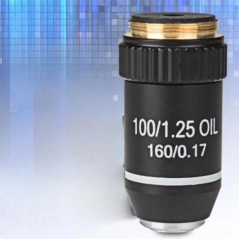 Biological Microscope 100X Oil High Power Objective Lens 195 Achromatic Microscope Accessories RMS 20.2mm Standard Thread for Biological Microscope in Kuwait