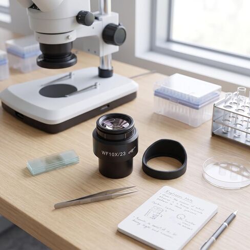 Microscope Lens WF10X/23 Widefield Ocular Lens Adjustable Quality Eyepiece with Sheath 30mm Interface in Kuwait