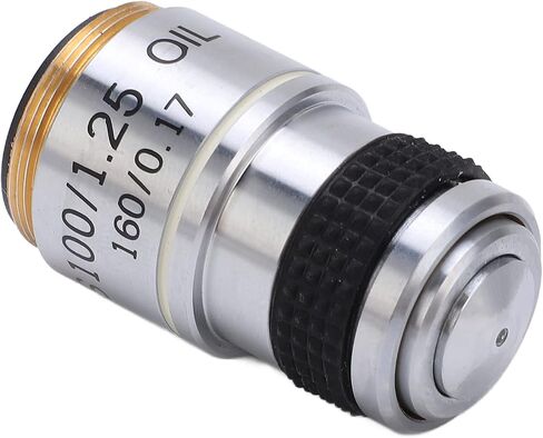 Achromatic Microscope Objective Lens, High Transmittance Oil Immersion Viewing for Biological Laboratory Microscopy Aluminum Alloy Optical Glass 20mm Interface 1 Piece in Kuwait