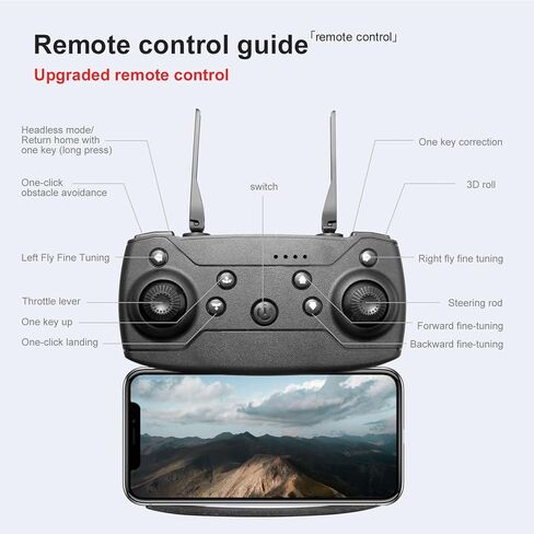 FPV Drone with 1080P Dual HD Cameras Upgraded Version RC Quadcopter for Adults, Beginner WiFi RC Drone Live Video, One Key Take Off/Land in Kuwait
