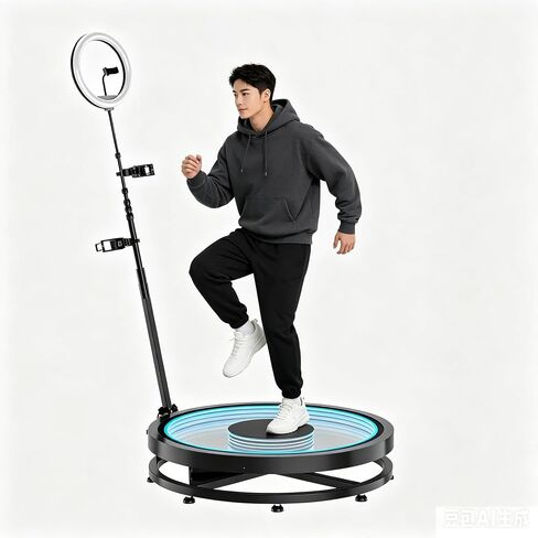 360 RGB Spin Booth – 31.6" Platform for Up to 5 People, Remote Control Photography & Travel Flight Case in Kuwait