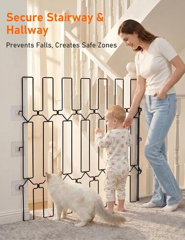 Metal Telescopic Gate for Pet, Extra Tall 31'' Height, Adjustable Width 25-40 Inches, Retractable Pet Barrier, Black Steel Safety Barrier for Doorways, Hallways, Stairs (25inch) in Kuwait