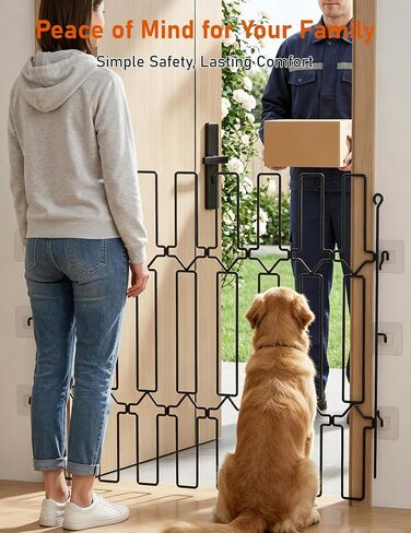 Metal Telescopic Gate for Pet, Extra Tall 31'' Height, Adjustable Width 25-40 Inches, Retractable Pet Barrier, Black Steel Safety Barrier for Doorways, Hallways, Stairs (25inch) in Kuwait