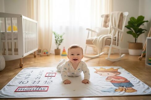 Baby Milestone Blanket for Boys & Girls, 60 x 40 inch Soft Fleece Monthly Milestone Blanket with 2 Felt Photo Frames, BabyShower Gift.. in Kuwait