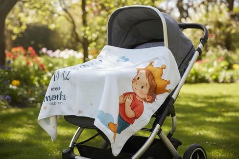 Baby Milestone Blanket for Boys & Girls, 60 x 40 inch Soft Fleece Monthly Milestone Blanket with 2 Felt Photo Frames, BabyShower Gift.. in Kuwait