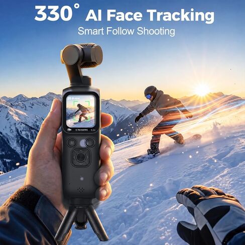 4K Vlogging Camera with AI Face Tracking, 330° Rotating Lens & WiFi in Kuwait