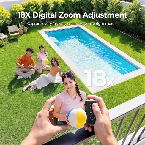 5K Wi-Fi Digital Camera for Photography, 80MP Autofoucs Vlogging Camera for YouTube with 3" 180° Flip Screen, 18X Digital Zoom Travel Camera for Beginner, Teens with 64GB Memory Card ＆ 2 Batteries in Kuwait