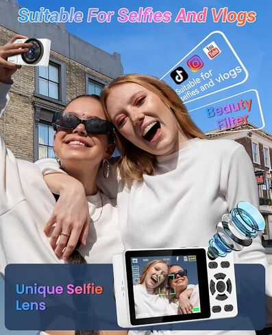 4K Digital Camera for Photography Autofocus,18X Zoom, 64MP Portable Pocket Camera for Vlogging Travel Video, Compact Point and Shoot Digital Camera for Beginners with 64GB Card in Kuwait