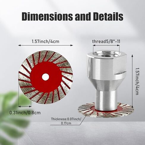 1.57" Diamond Saw Blades Set, Mini Diamond Saw Blades, Precision Stone Cutting Made Easy for Angle Grinder Stone Concrete Tile Marble Granite Masonry (5 Pack Blades + Bearings) in Kuwait