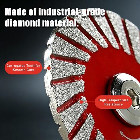 1.57" Diamond Saw Blades Set, Mini Diamond Saw Blades, Precision Stone Cutting Made Easy for Angle Grinder Stone Concrete Tile Marble Granite Masonry (5 Pack Blades + Bearings) in Kuwait