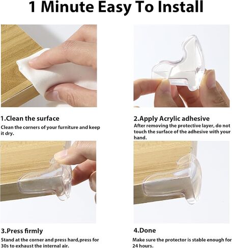 12 Pack Corner Protector for Baby, Clear Table Corner Protectors and Sharp Edge Guards for Baby Proofing, Furniture Corner Guard & Edge Safety Bumpers, Baby Proof Bumper (T Shape) in Kuwait