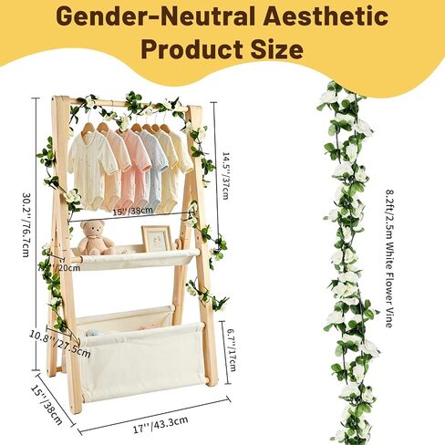 Baby Crate Closet for Baby Shower Double-Layer Baby Shower Basket | Wooden Baby Gift Basket, Baby Baskets for Baby Shower, Custom Baby Gifts Set, Foldable Baby Closet, Easy Assemble in Kuwait