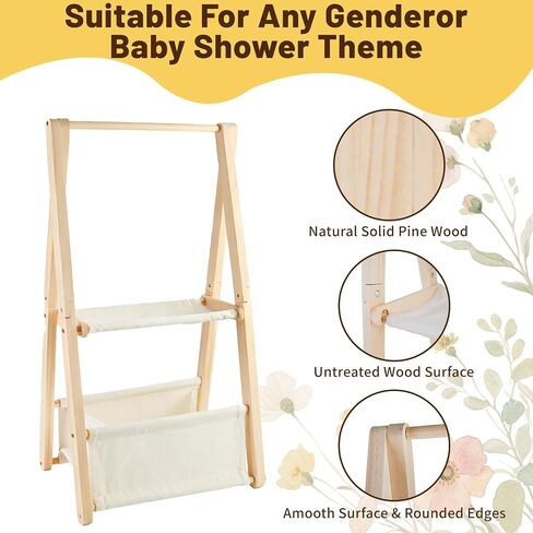 Baby Crate Closet for Baby Shower Double-Layer Baby Shower Basket | Wooden Baby Gift Basket, Baby Baskets for Baby Shower, Custom Baby Gifts Set, Foldable Baby Closet, Easy Assemble in Kuwait