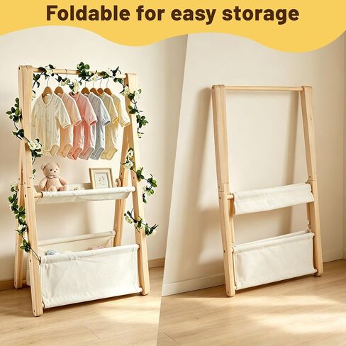 Baby Crate Closet for Baby Shower Double-Layer Baby Shower Basket | Wooden Baby Gift Basket, Baby Baskets for Baby Shower, Custom Baby Gifts Set, Foldable Baby Closet, Easy Assemble in Kuwait