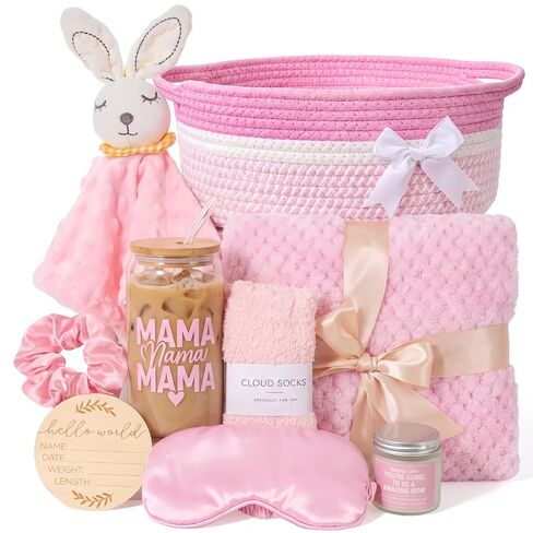 Colingmill New Mom Care Package After Baby, 9 Pcs Gift Basket After Birth, Postpartum Gifts for Moms, Postpartum Essentials Kit, Pregnancy Gifts for First-time Moms, Expecting Mom (Milky White) in Kuwait
