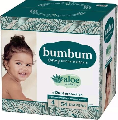 Bum-Bum Luxury Fragrance-Free Disposable Diapers Count-54 (Size-4) in Kuwait
