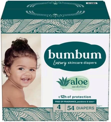 Bum-Bum Luxury Fragrance-Free Disposable Diapers Count-54 (Size-4) in Kuwait