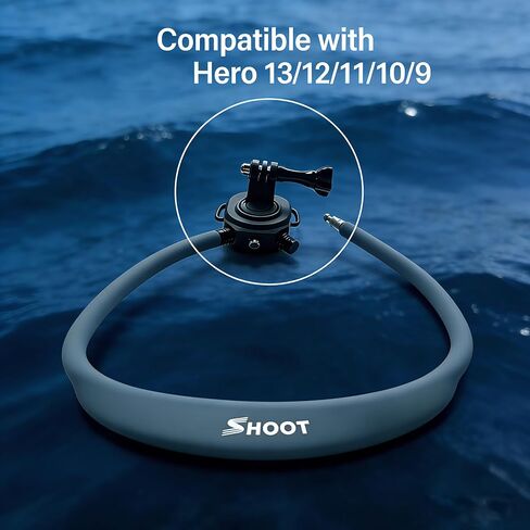 SHOOT Hands-Free Neck Mount for Gopro Hero 13/12/11/10/9, Neck Support for POV Perspective, Chest Holder Mount with 1/4" Adapter Compatible with DJI Action 6/5 Pro/4/3, for Insta360 X5/X4/Ace Pro 2 in Kuwait