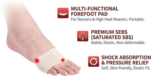 Dance Paws Pad Foot Thongs, Nude Lyrical Half Sole Ballet Shoes, Breathable Padded Foot Undies for Modern, Jazz, Belly Dance, Barefoot Performance Support, 2 Pairs (Skin Color) in Kuwait