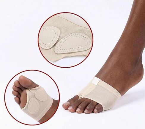 Dance Paws Pad Foot Thongs, Nude Lyrical Half Sole Ballet Shoes, Breathable Padded Foot Undies for Modern, Jazz, Belly Dance, Barefoot Performance Support, 2 Pairs (Skin Color) in Kuwait