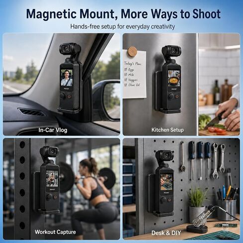 4K Vlogging Camera with Magnetic Mount, AI Face Tracking & WiFi in Kuwait
