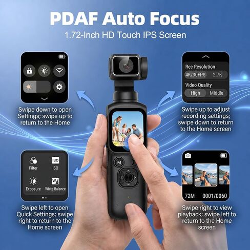 4K Vlogging Camera with Magnetic Mount, AI Face Tracking & WiFi in Kuwait