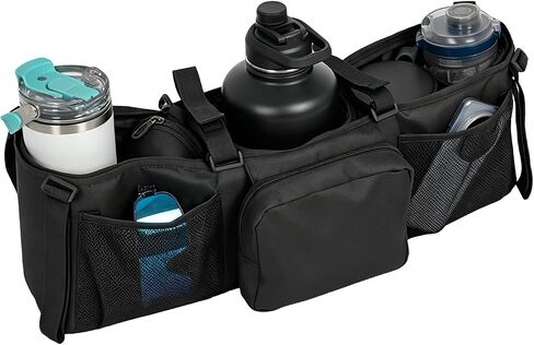 ADDMOTOR Large Capacity Double Stroller Organizer with 2 Insulated Cup Holders, Parent Console Universal Stroller Accessories for Baby Jogger City Mini GT2, Bob Duallie, Jeep E-325 in Kuwait