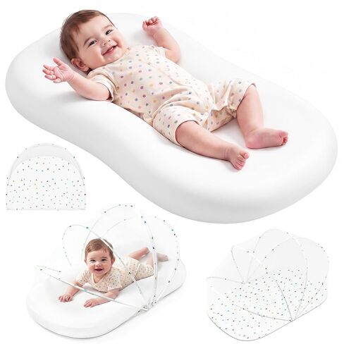 UMEIJA Baby Lounger with Net Cover, 360° Protective Infant Support Cushion | For Supervised Tummy Time, Interactive Play, Picnic, Camping, Travel, Relatives Visits, 0-24 Months Newborn Baby Gifts in Kuwait