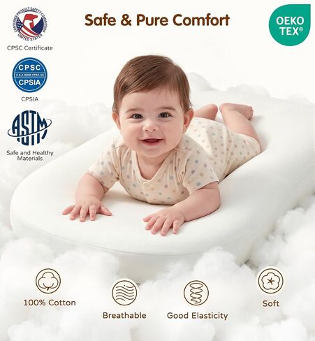 UMEIJA Baby Lounger with Net Cover, 360° Protective Infant Support Cushion | For Supervised Tummy Time, Interactive Play, Picnic, Camping, Travel, Relatives Visits, 0-24 Months Newborn Baby Gifts in Kuwait