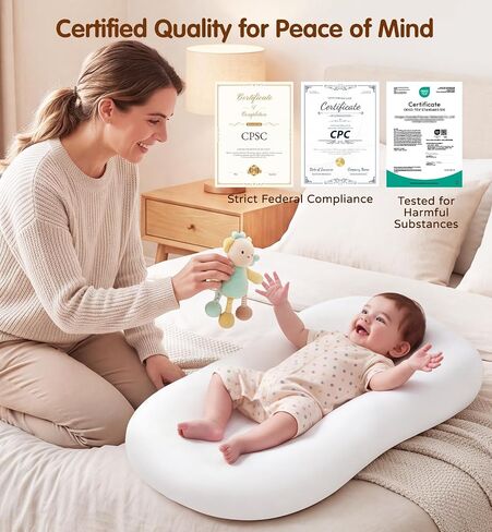 UMEIJA Baby Lounger with Net Cover, 360° Protective Infant Support Cushion | For Supervised Tummy Time, Interactive Play, Picnic, Camping, Travel, Relatives Visits, 0-24 Months Newborn Baby Gifts in Kuwait
