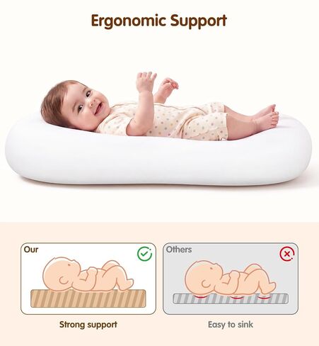 UMEIJA Baby Lounger with Net Cover, 360° Protective Infant Support Cushion | For Supervised Tummy Time, Interactive Play, Picnic, Camping, Travel, Relatives Visits, 0-24 Months Newborn Baby Gifts in Kuwait