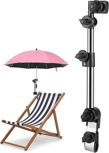 Universal 360° Adjustable Scalable Umbrella Holder for Chair – Umbrella Holder for Stroller, Beach Chair, Wheelchair & Golf Cart, Secure Fit for Outdoor Shade & Rain Protection in Kuwait