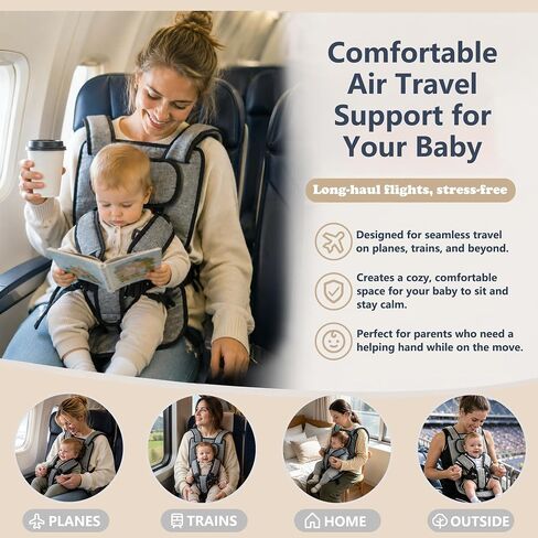 Portable Airplane Baby Lap Seat, Comfortable Infant Travel Support | A padded, foldable lap seat for seated travel that keeps your little one close without attaching to a tray table. in Kuwait