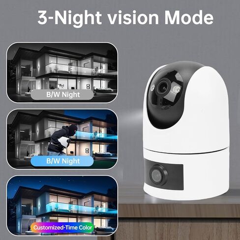 Security Camera System 4K,355 Pan 90 Tilt Auto Tracking Motion Detection Wireless Security Camera,3MP 2K HD Dual Lens Indoor Outdoor WiFi,for Indoor Outdoor in Kuwait