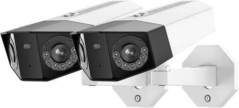 4K PoE Security Camera System 8MP Dual-Lens 180 Degree Viewing Angle Human/Vehicle/Pet Detection Home Outdoor IP Camera(2Pcs Camera) in Kuwait
