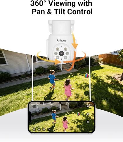 Anlapus 5MP Wired Security Camera System with Audio Recording, Includes 4pcs Outdoor Indoor Cameras + 4 Pack Pan Tilt Cameras with Night Vision, 8CH DVR with 500GB HDD for 24/7 Surveillance. in Kuwait