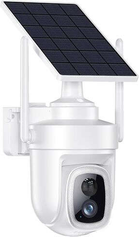 4K Security Cameras Wireless Outdoor with local storage Base,No Subscription Required,Solar-Powered,Home Security Cameras System with 360° Pan&Tilt,Auto Tracking,5G & 2.4G Router Compatible,Add 1 cam in Kuwait