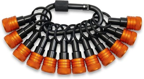 12PCS Premium Bit Holder Keychain Set with Carabiner, 1/4" Hex Shank Quick Release Drill Bit Holders, Aluminum Alloy Screwdriver Bit Holder Organizer for Impact Driver, Portable Tool Gift for Men in Kuwait
