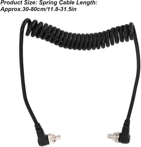Zerodis Other Camera Parts Cord PC Male to Male Spring Cable with Reinforced Sleeve for Durability for Studio Video Photography 2Pcs Camera Flash Sync in Kuwait