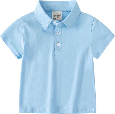 Kids Collared Polo T-Shirt Toddler Short Sleeve Solid Color Lapel Down Tops Boys Girls Casual Vacation Golf Formal Dress Tee in Kuwait