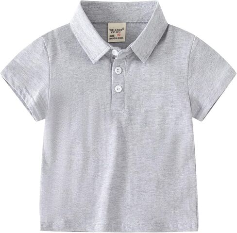 Toddler Boys Short Sleeve Polo Shirts Baby Trendy Casual Simple Plain Tops Infant Solid Color Collared Tshirts in Kuwait