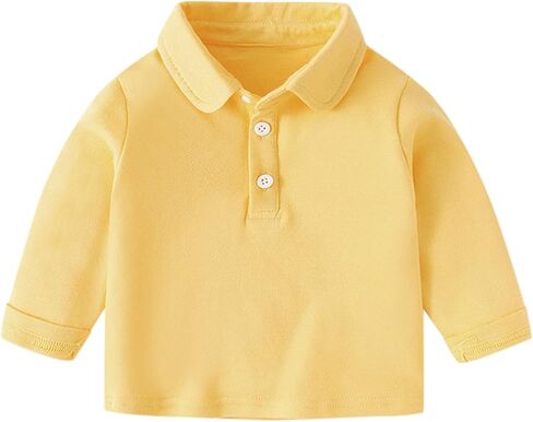 Kids Collared Polo Shirt Toddler Long Sleeve Shirts Boys Girls School Clothes Solid Color Casual Tops Preppy Uniform Tees in Kuwait