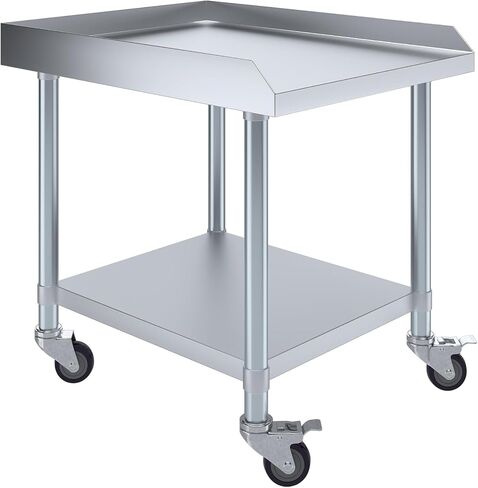 Stainless Steel Rolling Working Equipment Grill Table Stand 30" x 24" (DEEP x Long) with Casters Wheels in Kuwait