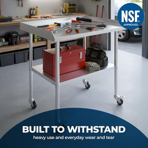 Stainless Steel Rolling Working Equipment Grill Table Stand 30" x 24" (DEEP x Long) with Casters Wheels in Kuwait