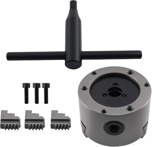 maXpeedingrods K11-80 3-Jaw Lathe Chuck 3" 80mm 16mm Bore 4000RPM Cast Iron w/Outside & Inside Jaws Key Screws Replaces K1180 in Kuwait
