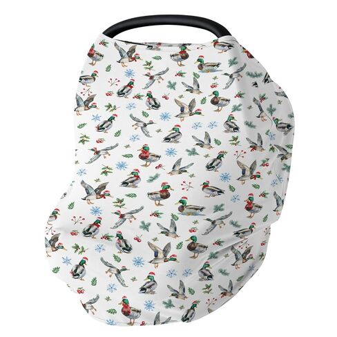 Green Mallard Ducks Car Seat Cover for Babies Duck Hunting Season Stretchy 5-in-1 Cover Adjustable Car Canopy Cover Lake Wild Ducks Hunter Breathable Nursing Cover-Up in Kuwait