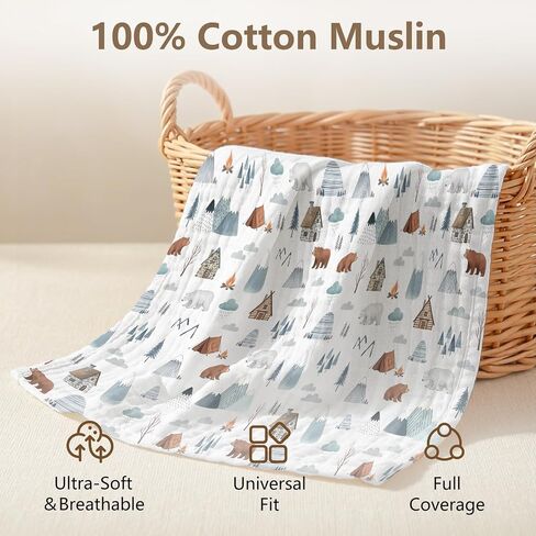 Car Seat Cover Baby Boy Girl Summer Carseat Sunshade Canopy Covers Forest | Breathable Muslin Cotton Baby Car Seat Cover Canopy, New Mom Gifts for Newborn Essential Gift Set in Kuwait