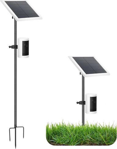 Camera Mount, 2-in-1 Pole Ground Stake Mount Stand with Solar Panel Mount for Ring, Blink, Eufy, Wyze, Google Nest & Arlo, 360° Adjustment Holder, Outdoor Camera Mount Ground Stake Bracket in Kuwait